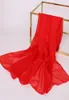 Écharpes femmes pure couleurs en mousseline fine écharpe rouge dies0124020100
