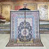 カーペット4'x6 'Tabriz Si​​lk Carpet Blue Vantage Turkish Handmade Rug（TJ424a）