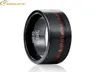 Trendy Wedding Band Black Matte Pure Carbide Tungsten Engagement Ring for Men Acacia Wood Mens Rings Gift Jewelery7003362
