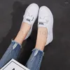 Chaussures décontractées cuir doux bouche peu profonde surélente perle épaisse semelle petit blanc respirant en vigueur en simple résistant aux femmes