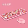 Toetsenbordmuis Combo's FVM2 Wireless Color Mixing Port rood toetsenbord en muisset Girls Lovely Pink High Value H240412