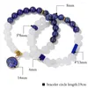 Strand 2Pcs/Set Picture Stone Beads Bracelets Irregular Pendant Bracelet Natural Opalites For Women Men Jewelry