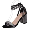 Sandálias Fashion Party High Heels Sapatos Femininos Pesar Cristal Cover Buckle Zapatos Mujer