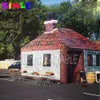 2024 Ankomst 6x6x3.5mh (20x20x11.5ft) Uppblåsbar pub med skorstenens rörliga hustältfestbar för utomhusunderhållning