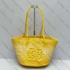 2024 Designer Woven bag The same handmade straw woven bag as the popular Luo familys internet celebrity shoulder crossbody bag beach bag dinner casual womens bag