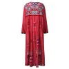 プラスサイズの女性用服のための長いドレス2023秋のボヘミアンドレスカジュアルベスティドローブ