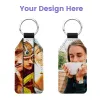 Anneaux 10pcs sublimation blancs Keychain paillette PU Le cuir de couverture de chaleur de chaleur des ornements de Noël