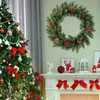 Decorative Flowers Berry Battery Operated Artificial Christmas Wreath For Front Door Warm White Lights Natural Wreaths Fast