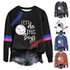 Sudadera con capucha femenina béisbol asiento impreso cuello múltiple tamaño múltiple niñas jóvenes jóvenes sudaderas de sudaderas