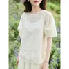 Women's Blouses Inman Women Blouse 2024 Zomer Puff Sleeve Round Neck Loos