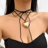 Pendant Necklaces Velvet Wax Thread Adjustable Chain Heart Shaped Necklace Neck Jewelry