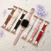 Fashion Pu Leather Four Leaf Clover Designer Watch Band Smart Straps For Apple Ultra 38mm 44mm 45mm IWatch Series 8 9 4 5 6 7 Armband Watchband