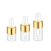 Lagringsflaskor 2 ml/3 ml/5 ml transparent droppflaska med pipett liten för eterisk olja mini guldlock