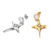 Stud -oorbellen Yikln Trendy roestvrijstalen strass Cross Star For Women Statement Charms Shell Basic Sieraden YE23201