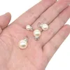 Charms 20pcs 8-14 mm weiße Imitation Perlenkunstperlen Anhänger mit Strassstein für DIY-Ohrringe Halskette Schmuck Schmuck