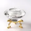 Candle Holders The Diamond Shape Crystal Tealight Holder Glass Candlestick With Golden/Sliver Base For Wedding Decorative Home Decor