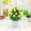Dekorativa blommor konstgjorda krukväxter faux blommor arrangemang för skrivbordshem och kontorsdekor plastvas Big