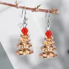 Boucles d'oreilles en peluche décorations d'oreille de Noël scintillantes accessoires de crochet de Noël en cristal artificiel pour la fête de vacances surpris