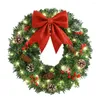 Fiori decorativi decorazioni sospese di Natale batteria a batteria da 40 cm Garlands versatile plastica versatile con arco rosso illuminato per decorazioni per feste domestiche