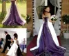 White and Purple Wedding Dresses Embroidery Vestido de Custom made ALine Strapless Lace up Back Chapel Train Bridal Gowns1963790