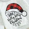 Ensembles de vêtements Toddler Baby Christmas Set Tentit à manches longues LETTRES SANTA SANTA SPART PRINT avec pantalon de survêtement à carreaux