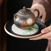 Tee Tabletts kreative Sippy Tasse mit Haushaltschwarzsaucer Leicht Luxus High-End Gold Tracing Line Keramik Tabletttisch