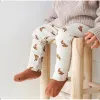 Byxor nyfödda Baby Cotton Pants 2023 Autumn Baby Boys and Girls Print Casual Bottoming Pants.