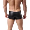 Underpants Men PU in pelle biancheria biancheria intima Shorts u Casa convex Mansche maschile Pantini a quadri classici 2024