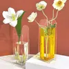 Vasen Home Decor Vase Elegante Acrylblume für Büro moderner Esstisch Herzstück Desktop Dekoration Transparent