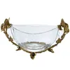 プレートチェコクリスタルガラス刺繍銅フルーツプレート豪華な雰囲気リビングルームコーヒーテーブル装飾