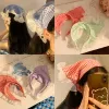 French Lace Plaid Hair Band Headscarf Spring Summer Sweet Literary Lace Street Rustic Style Triangle Scarf Women Girls Headband