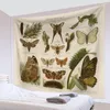 Tapestries vlinder tapijtwand hangende botanische bloemblad hippie kleurrijke woonkamer deken huisdecor achtergrond