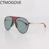 نظارة شمسية شفافة ملونة مع طيار إطار معدني للرجال للنساء أزياء القيادة في الهواء الطلق UV حماية النظارات 0740