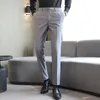 Мужские костюмы моды мужские брюки брюки с твердым цветом износостойким