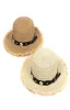 Summer Hat Beach Women Sun Straw Hat Casual Justerbar platt PU läder Floret andningsbara stråhatt damer hattar sommaren 20209441689