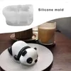 Pişirme Kalıpları Kalıp temizlenmesi kolay fondan 3d sevimli panda şekil silikon kek kurabiyeleri çikolata diy