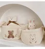 Sacs de rangement Sac à couches de broderie d'ours mignon Nappy Organisateur de coton Panier de maman pour les vêtements de blanchisserie nés pour bébé