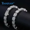 Браслет 10 мм 12 мм квадратный хип -хоп Sier Cuban D VVS Ball Moissanite Ice Cut Link Jewelry Jewelry Женщины мужчины подарки