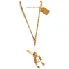 2023 Neue farblose goldene Kaninchenkette für weibliche Sommer -Luxus -Halskette mit einfachem Qixi -Design