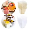 Disposable Cups Straws Plastic Dessert Portion Transparent Ice Cream Cup Home Christmas Party Bar Clear Pudding