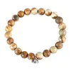 Strand Fashion Tiger Eye Bracelet for Man Women Natural Stone Elastische vrouwelijke mannelijke glas Glas kralen Heal Sieraden