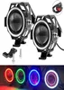 LED U7 Motorfiets koplamp DRL met engelen ogenringverlichting rijden Randlampen Voorlight Spotlight Hilo Strobe flitsen Wit L945909777