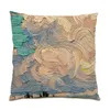 Pillow Oil Painting Colorful 45x45 Covers Polyester Linen Pillowcase Decorative Comfortable Velvet Sofas For Living Room E1072