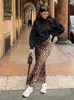 Skirts Street Leopard Long Women Mujeres Sexy Slim Hip PAQUETE BAJA FECTURA FECHA Mujer 2024 Summer Club Party Zippers Vintage Lady