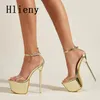 Hlieny Summer Sexy PVC Transparen Open Peep Toe Platform High Heels Backle Strap Sandal