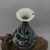 Vazen yuan blauw en witte wolken drakenpatroon jade pot veerfles antieke porseleinen decoratieve ornamenten