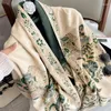 Scarves Unique Elephant Peacock Cashmere Scarf Shawl Fashion Cultural Style Autumn Winter Neckerchief Women Travel Cape Wraps Thick