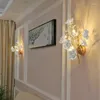 Lâmpada de parede quarto de cama de cabeceira moderna simples arâmica arame criativo cristal flor de luz luz de estar de escada de escada iluminação LED