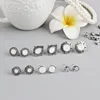 Stud Earrings 6pairs/set For Women Vintage Silver Color Trendy Opal Water-drop Round Small Retro Ear Jewelry Aretes De Mujer