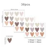 36pcs Heart Shape Trendy Boho Style Wall Stickers Bohemian Decals for Living Room Bedroom Nursery Kids Home Decor 240410